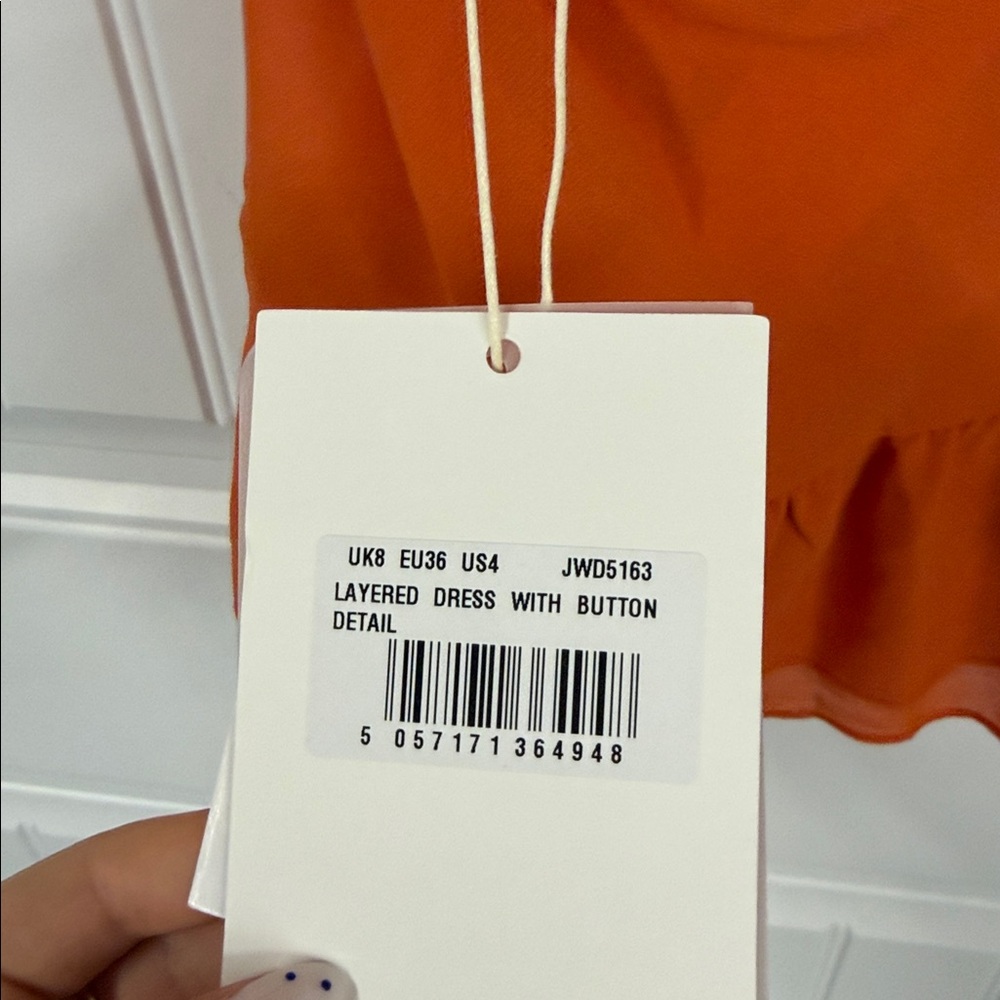Jaded London Layered Button Mini Dress in Orange - Picture 15 of 16